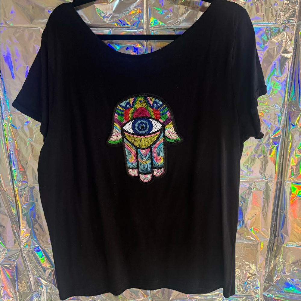 Black Graphic Women's Top